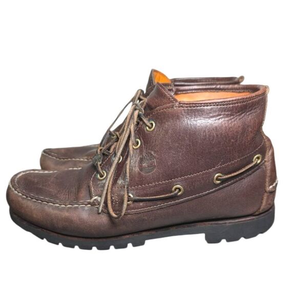Timberland Vintage Brown leather goretex lace up hunting boots mens 9 - Picture 1 of 9